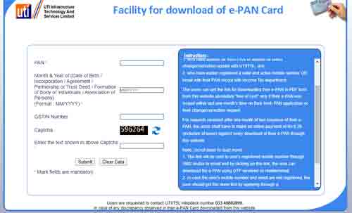 pan card download