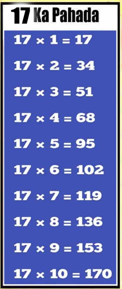 17 ka pahada